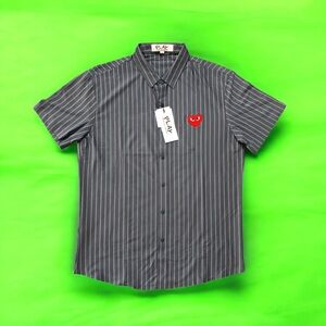 Comme des Garcons Blue and White Striped Shirt